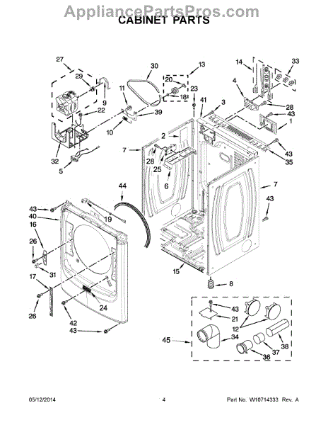 Parts for Maytag MED8100DC0: Cabinet Parts - AppliancePartsPros.com