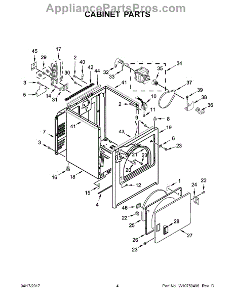 Parts for Maytag MEDB755DW0: Cabinet Parts - AppliancePartsPros.com