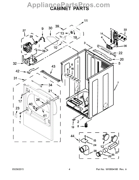 Parts for Maytag MEDB835DW1: Cabinet Parts - AppliancePartsPros.com