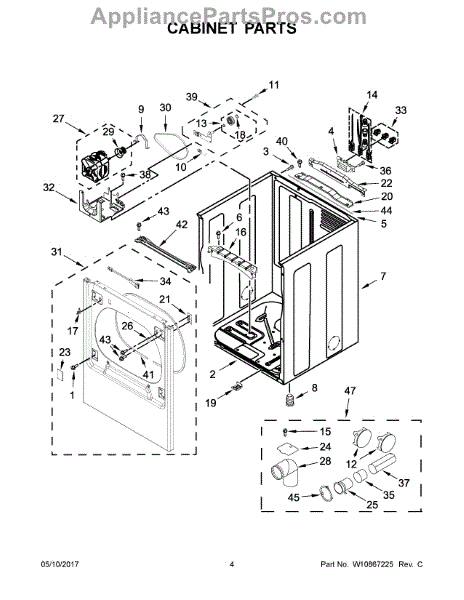 Parts for Maytag MEDB835DW3: Cabinet Parts - AppliancePartsPros.com