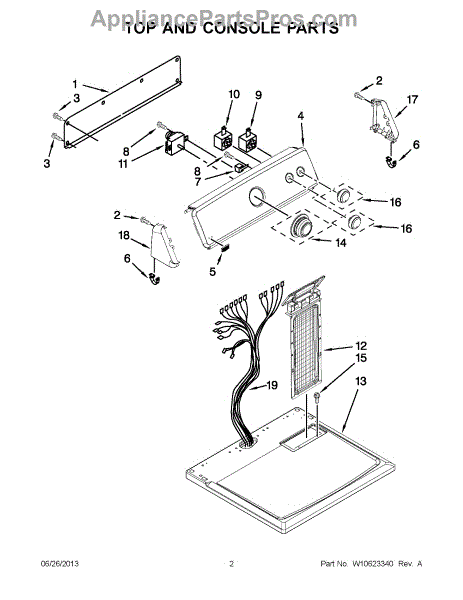 Parts for Maytag MEDC300BW0: Top and Console Parts - AppliancePartsPros.com