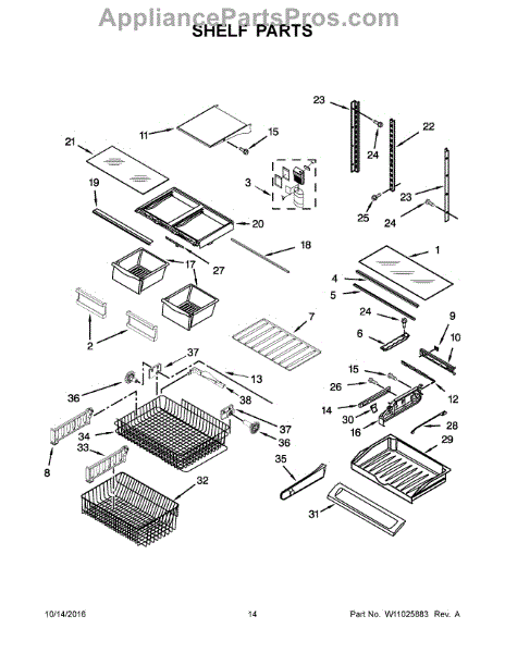 Parts For Maytag Mfc2062fez01: Shelf Parts - Appliancepartspros.com