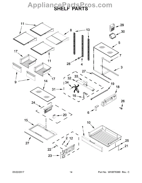 Parts for Maytag MFT2776FEZ00: Shelf Parts - AppliancePartsPros.com