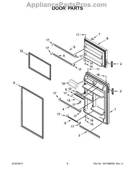 Parts for Maytag MRT118FFFH01: Door Parts - AppliancePartsPros.com