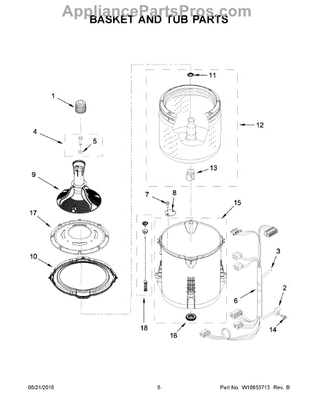 Parts for Maytag MVWC215EW1: Basket and Tub Parts - AppliancePartsPros.com