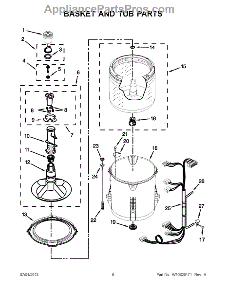 Parts for Maytag MVWC300BW0: Basket and Tub Parts - AppliancePartsPros.com