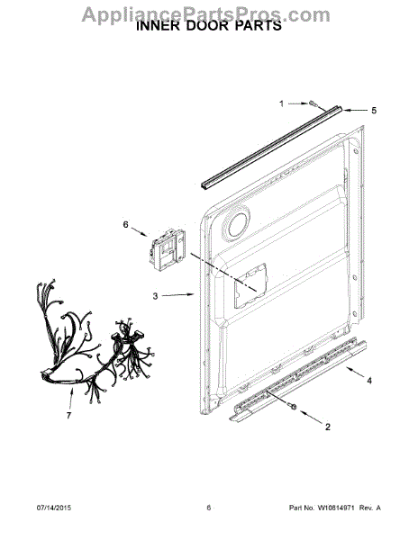 Parts for Whirlpool WDF760SADM2: Inner Door Parts - AppliancePartsPros.com
