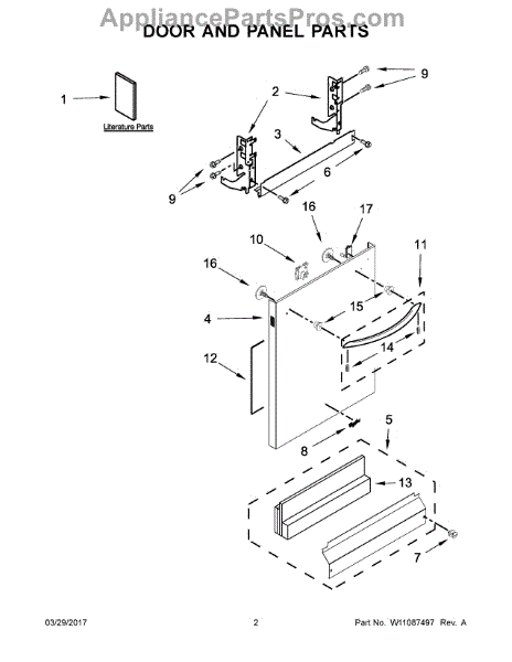 Parts for Whirlpool WDT970SAHZ0: Door and Panel Parts