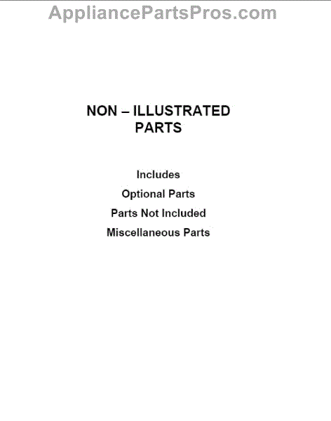 Parts for Whirlpool WED4815EW1: Optional Parts (not Included) Parts