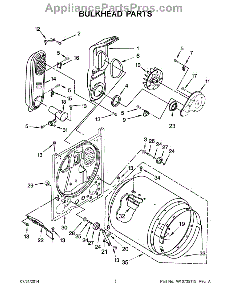 Parts for Whirlpool WGD4800BQ2: Bulkhead Parts - AppliancePartsPros.com