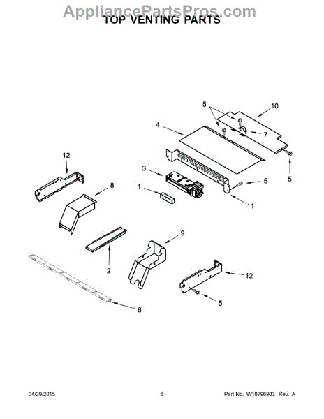 Parts for Whirlpool WOS51ES4EB00: Top Venting Parts