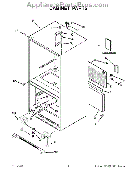 Parts for Whirlpool WRB322DMBM00: Cabinet Parts - AppliancePartsPros.com