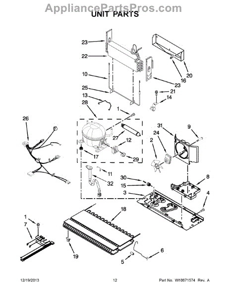 Parts for Whirlpool WRB322DMBW00: Unit Parts - AppliancePartsPros.com