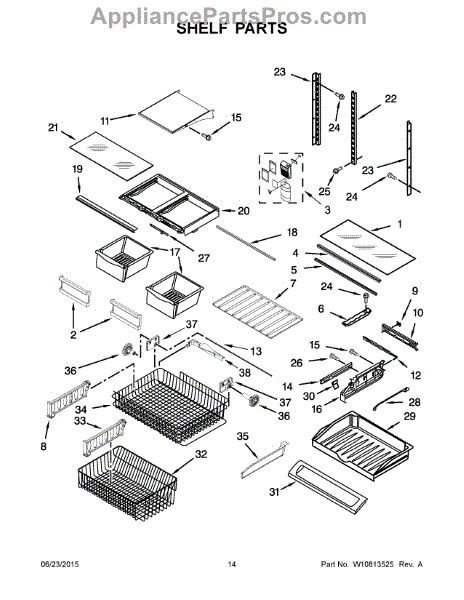 Parts for Whirlpool WRF540CWBM01: Shelf Parts - AppliancePartsPros.com