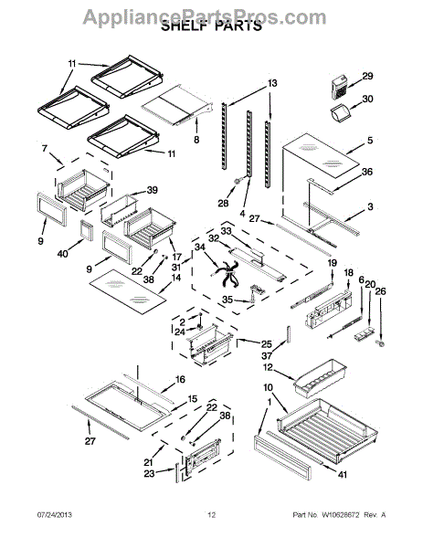 Parts for Whirlpool WRF989SDAM02: Shelf Parts - AppliancePartsPros.com