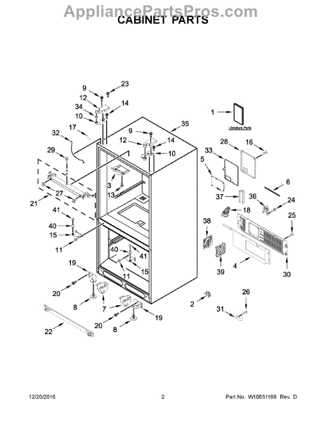 Parts for Whirlpool WRF992FIFM00: Cabinet Parts - AppliancePartsPros.com