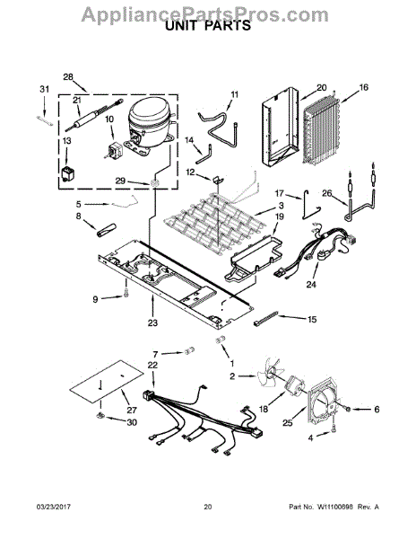 Parts for Whirlpool WRS576FIDM02: Unit Parts - AppliancePartsPros.com