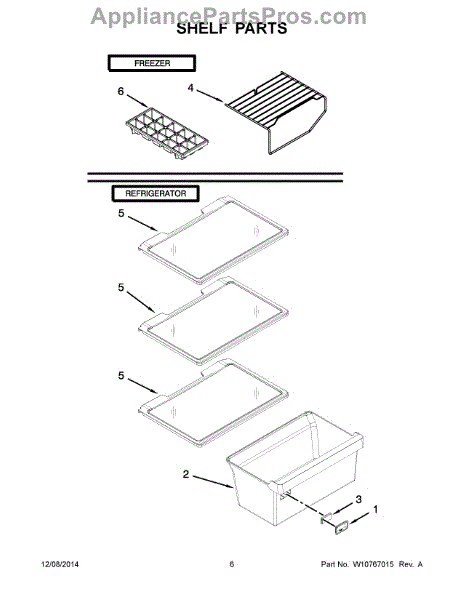 Parts for Whirlpool WRT111SFDM01: Shelf Parts - AppliancePartsPros.com