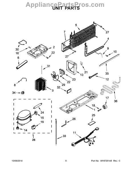 Parts for Whirlpool WRT134TFDB00: Unit Parts - AppliancePartsPros.com