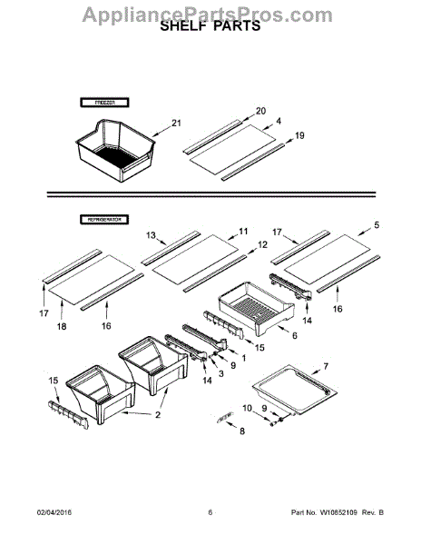 Parts for Whirlpool WRT318FMDW01: Shelf Parts - AppliancePartsPros.com