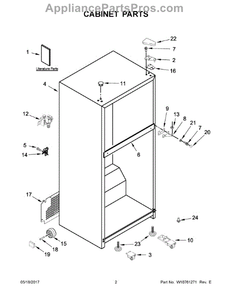 Parts for Whirlpool WRT318FZDB00: Cabinet Parts - AppliancePartsPros.com