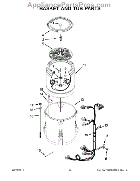 Parts for Whirlpool WTW5000DW1: Basket and Tub Parts