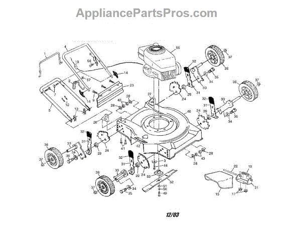 Parts for Ayp Frigidaire Home Products P4TN20SA: Engine / Housing ...