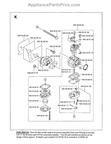 Parts for Husqvarna 125BT: Carburetor Parts - AppliancePartsPros.com