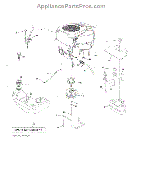 Parts for Husqvarna 96043020300: Engine Parts - AppliancePartsPros.com