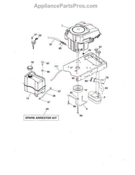 Parts for Husqvarna YTH20K46: Engine Parts - AppliancePartsPros.com