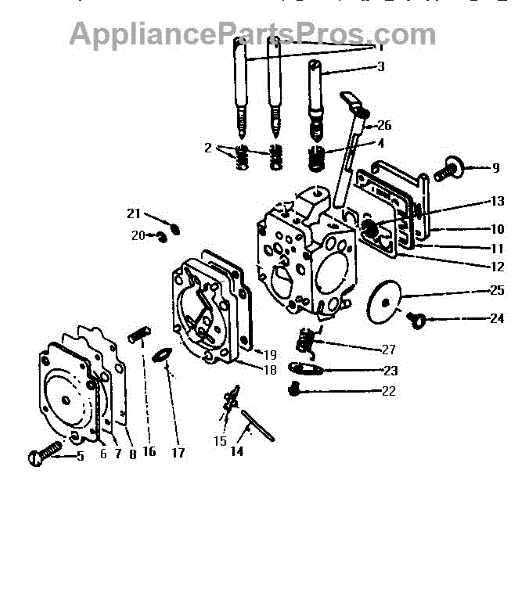 Parts For Mcculloch Eager Beaver 3.7: Carburetor Assembly Parts 