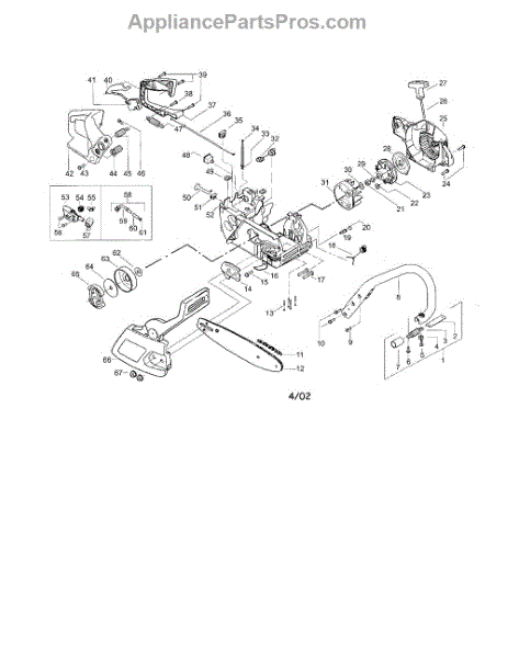 Parts for Poulan 221: Chain-16