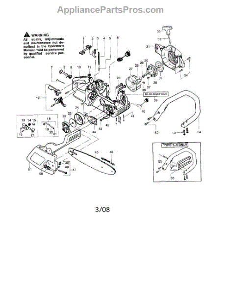 Parts for Poulan 2375 TYPE 6: Chassis / Bar / Handle Parts ...