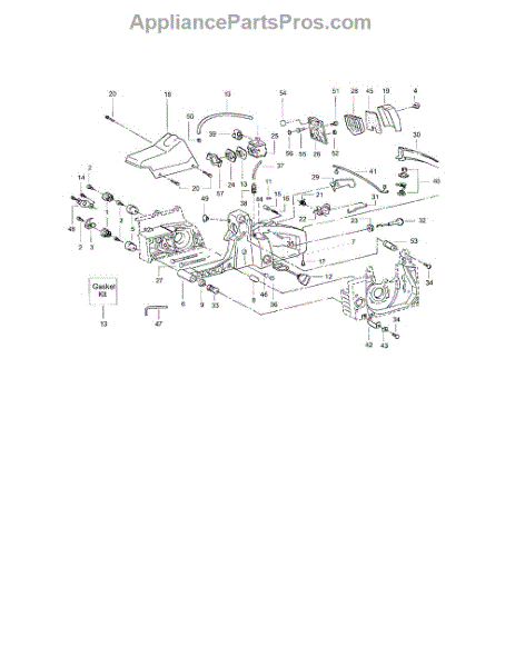 Parts for Poulan 3450: Cylinder Shield / Tank and Handle Kit Parts