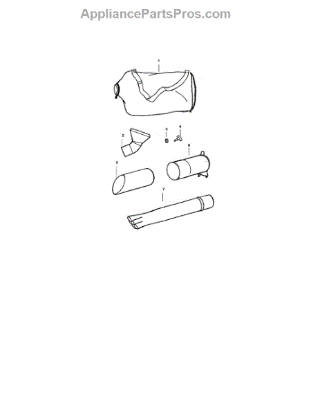 Parts for Poulan BVM200LE TYPE 2: Vacuum Bag / Tube Parts