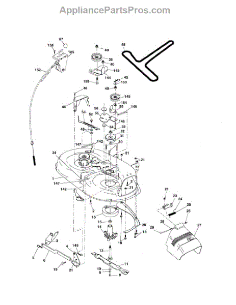 Parts for Poulan PB1842LT: Mower Deck Parts - AppliancePartsPros.com