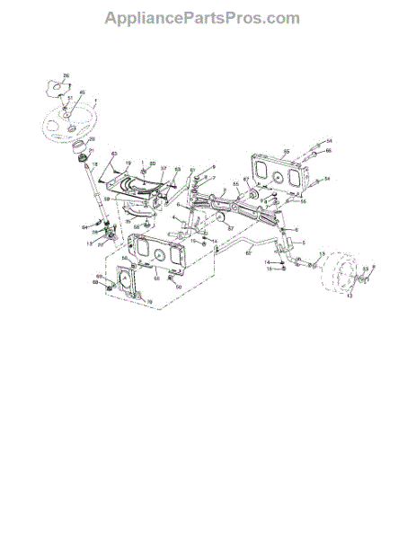 Parts for Poulan PBGT26H54: Steering Assembly Parts ...