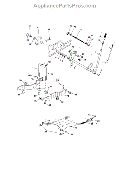 Parts for Poulan PKGTH2554: Lift Assembly Parts - AppliancePartsPros.com