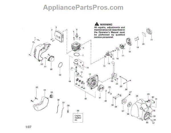 Parts for Weedeater FL26: Cylinder / Crankshaft / Crankcase Parts ...