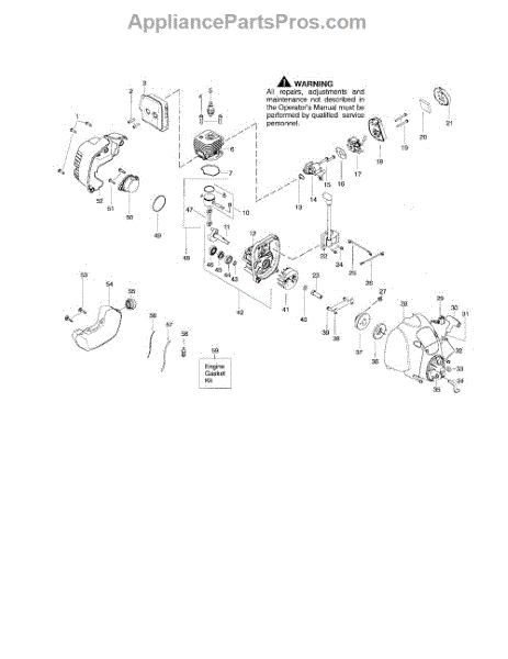 Parts for Weedeater FX26S: Cylinder / Crankshaft / Crankcase Parts ...