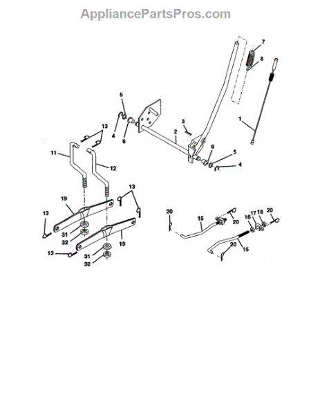 Parts for Weedeater GE1138 (SN1138A): Mower Lift Parts ...