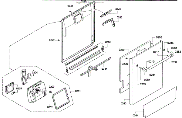 Parts for Thermador DWHD651GFP/01: Door Assy Parts - AppliancePartsPros.com