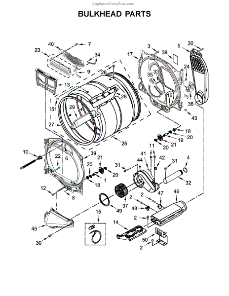 Parts for Maytag MEDB855DC4: Bulkhead Parts - AppliancePartsPros.com