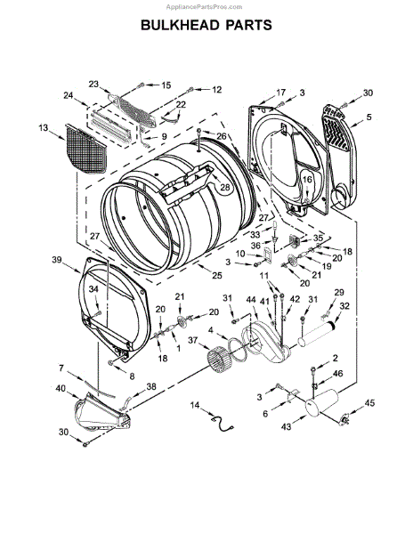 Parts for Maytag MGDP575GW0: Bulkhead Parts - AppliancePartsPros.com