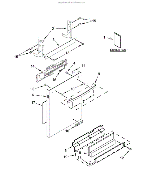 Parts for Jenn-Air JDB9000CWS2: Door and Panel Parts