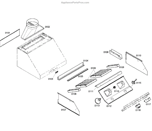 Parts for Thermador PH30CS/01 Range Hood Parts