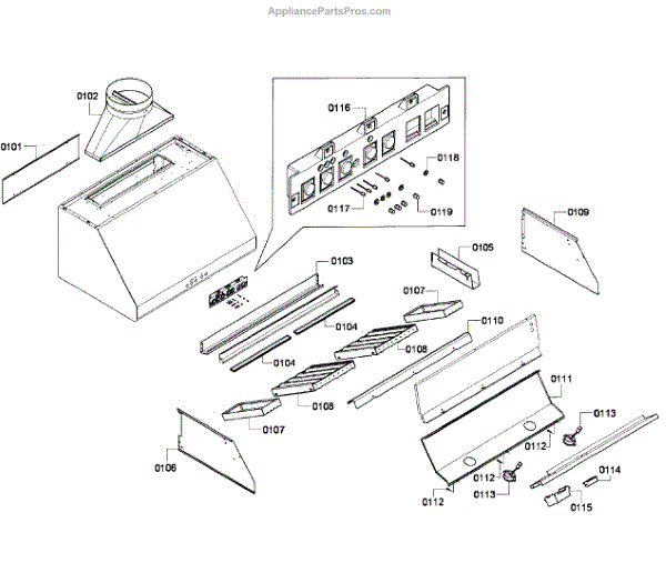 Parts for Thermador PH36HS/01 Range Hood Parts