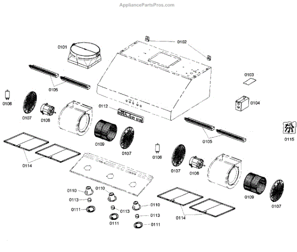 Parts for Thermador HPWB48FS/01 Range Hood Parts