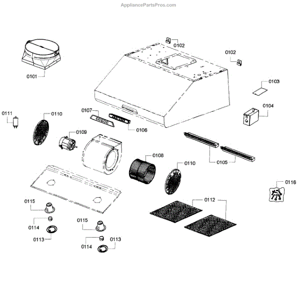 Parts for Thermador HMWB36FS/01 Range Hood Parts