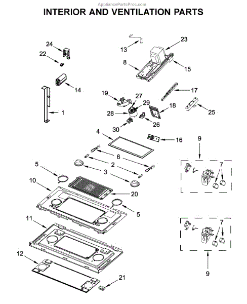 Parts for Jenn-Air JMV8208CS5: Interior and Ventilation Parts ...